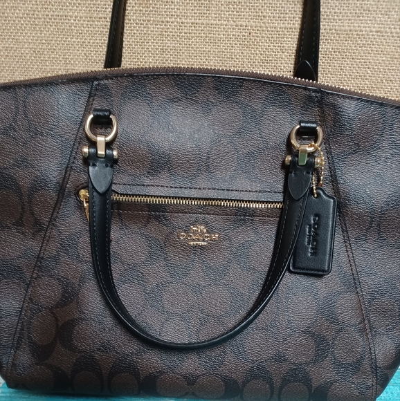 New Coach Prairie Satchel In Signature Canvas Brown/Black Style B2157- F79998 - Picture 5 of 16